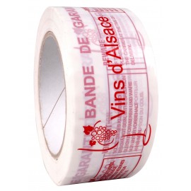 Ruban adhésif personnalisé 1 couleur rouge