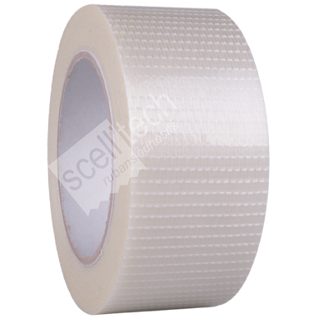 Ruban adhésif armé de fibres de verre chaîne et trame 50 mm de large polyvalent et résistant pour les charges lourdes