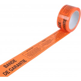Ruban adhésif imprimé bande de garantie sur fond orange fluo 2